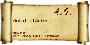Antal Ilárion névjegykártya