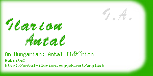 ilarion antal business card